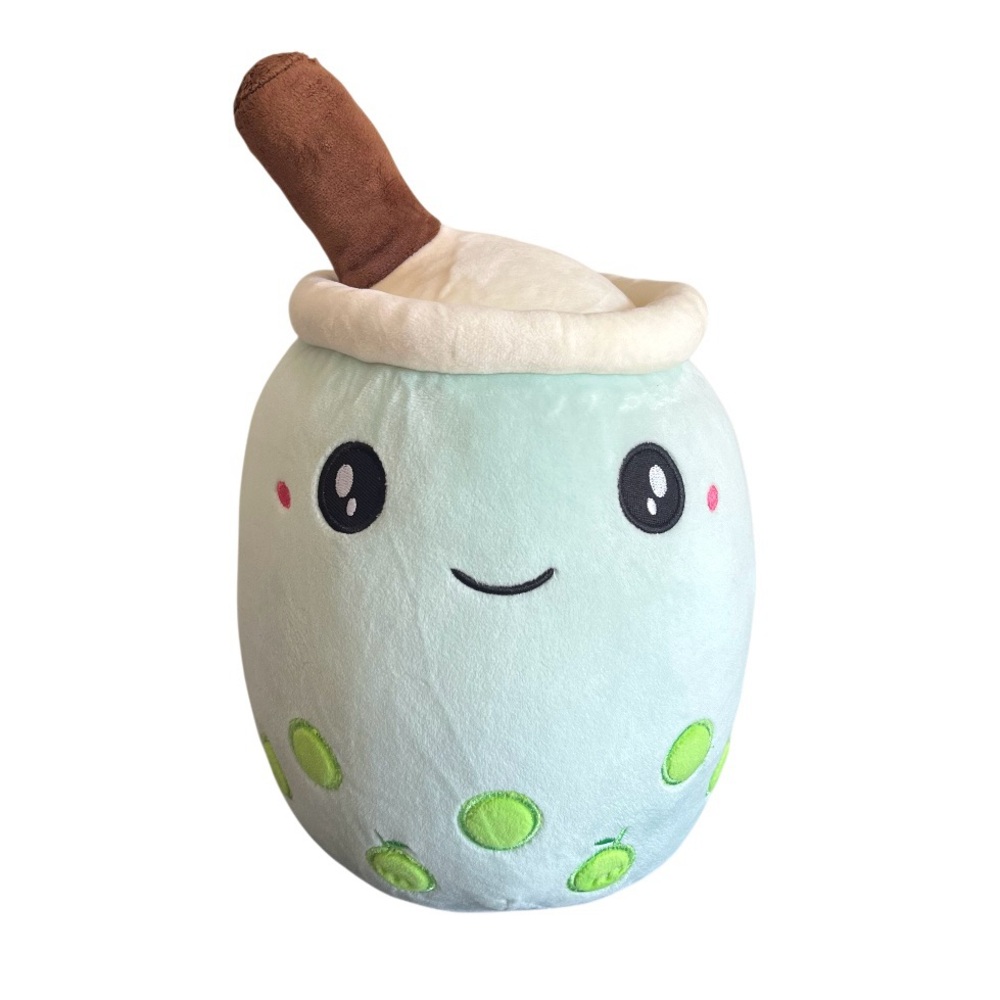 Boba Bubble Pearl Milk Tea Plush Blue Green 12 Inch